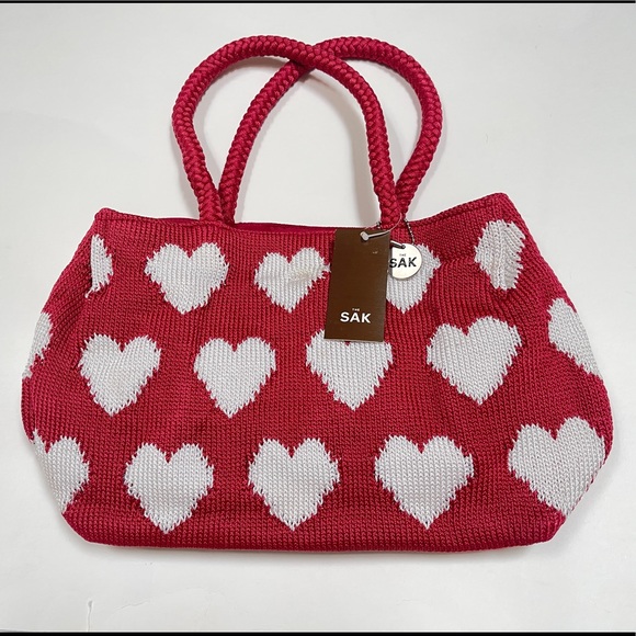 The Sak red crochet handbag with white hearts - Picture 6 of 12